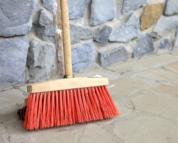 baby steps sweeping driveway